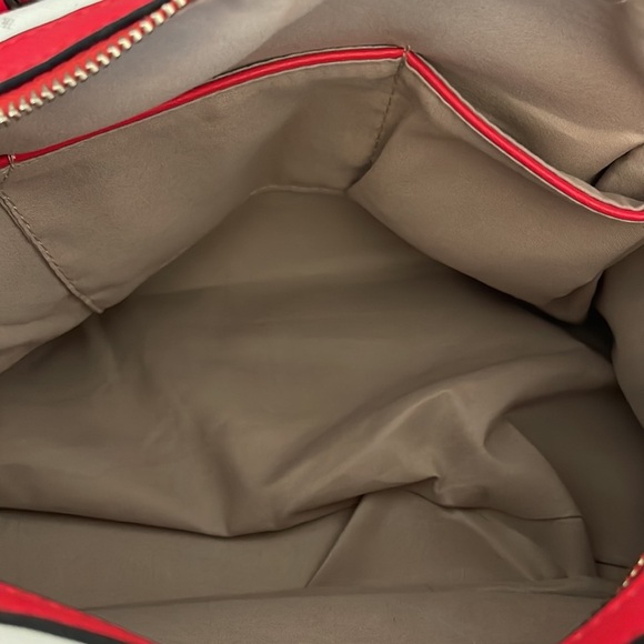 Sigal Red and White Stripe Purse - Stylish Shoulder Bag with Gold Accents NWOT - Picture 11 of 14